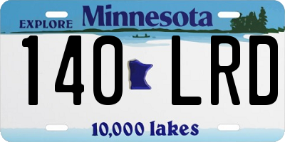 MN license plate 140LRD