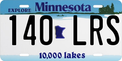 MN license plate 140LRS