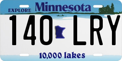 MN license plate 140LRY