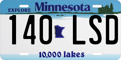 MN license plate 140LSD