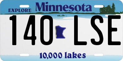 MN license plate 140LSE