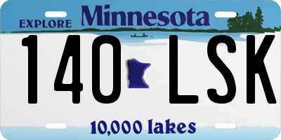 MN license plate 140LSK