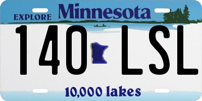 MN license plate 140LSL