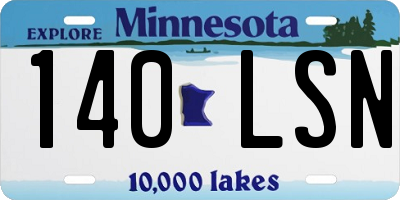 MN license plate 140LSN