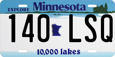 MN license plate 140LSQ