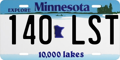 MN license plate 140LST