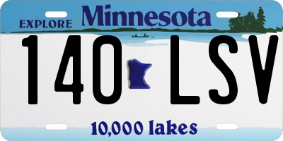 MN license plate 140LSV