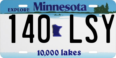 MN license plate 140LSY