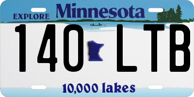 MN license plate 140LTB