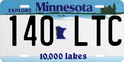 MN license plate 140LTC