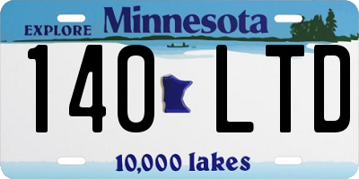 MN license plate 140LTD