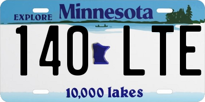 MN license plate 140LTE