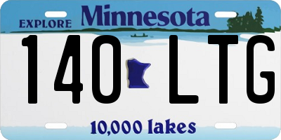 MN license plate 140LTG