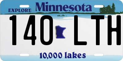 MN license plate 140LTH