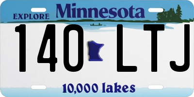 MN license plate 140LTJ