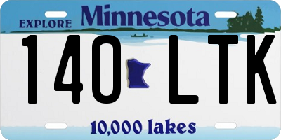 MN license plate 140LTK