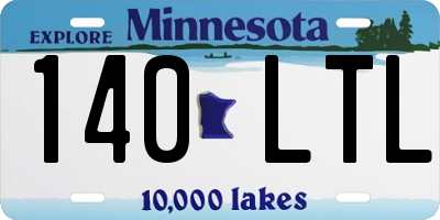 MN license plate 140LTL