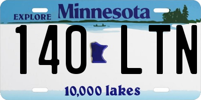 MN license plate 140LTN