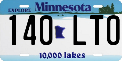 MN license plate 140LTO