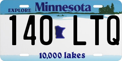 MN license plate 140LTQ