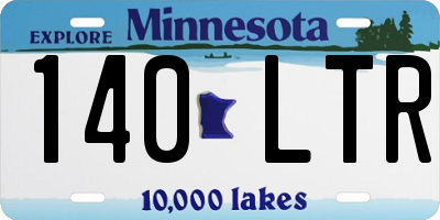 MN license plate 140LTR