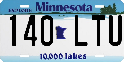 MN license plate 140LTU