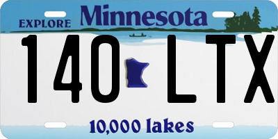 MN license plate 140LTX