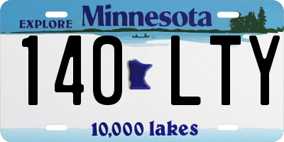 MN license plate 140LTY