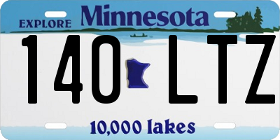 MN license plate 140LTZ