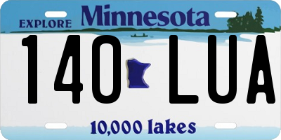 MN license plate 140LUA