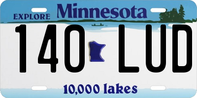 MN license plate 140LUD