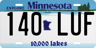 MN license plate 140LUF