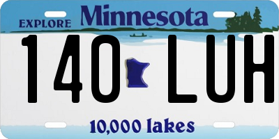 MN license plate 140LUH