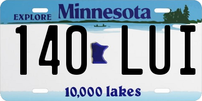 MN license plate 140LUI