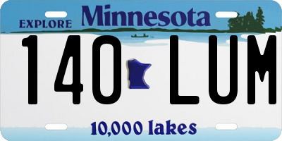 MN license plate 140LUM