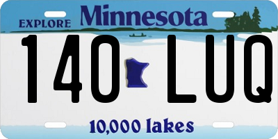 MN license plate 140LUQ