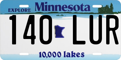 MN license plate 140LUR