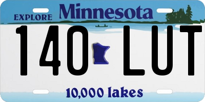 MN license plate 140LUT