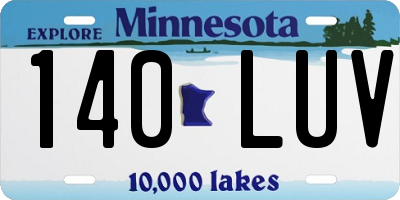 MN license plate 140LUV