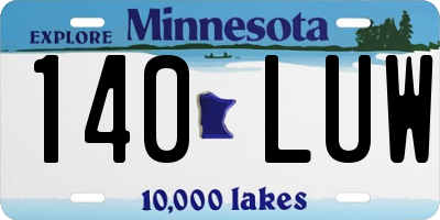 MN license plate 140LUW