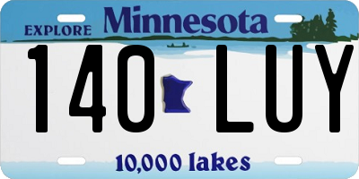 MN license plate 140LUY