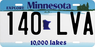 MN license plate 140LVA