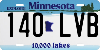 MN license plate 140LVB