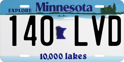 MN license plate 140LVD