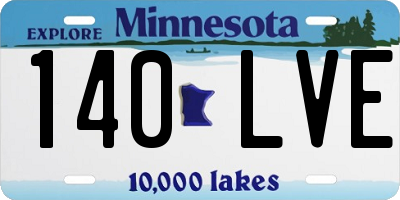 MN license plate 140LVE