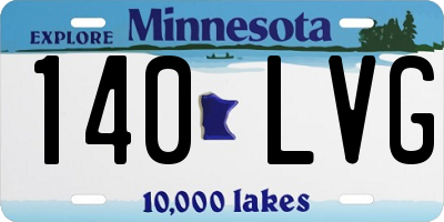 MN license plate 140LVG