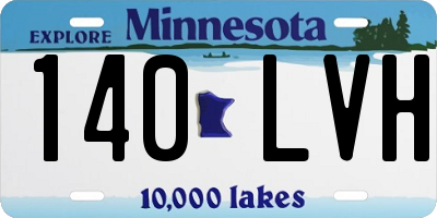 MN license plate 140LVH