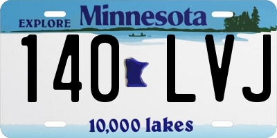 MN license plate 140LVJ