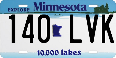MN license plate 140LVK