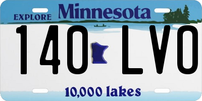 MN license plate 140LVO